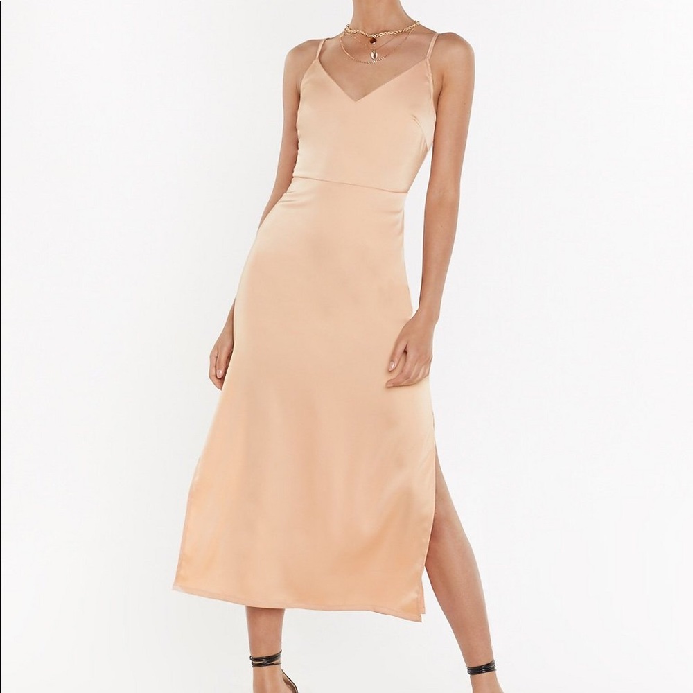 Nasty Gal-Satin My Opinion Midi Dress - Picture 3 of 5